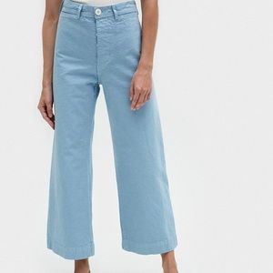Jesse Kamm wide leg crop pant piscine blue - S